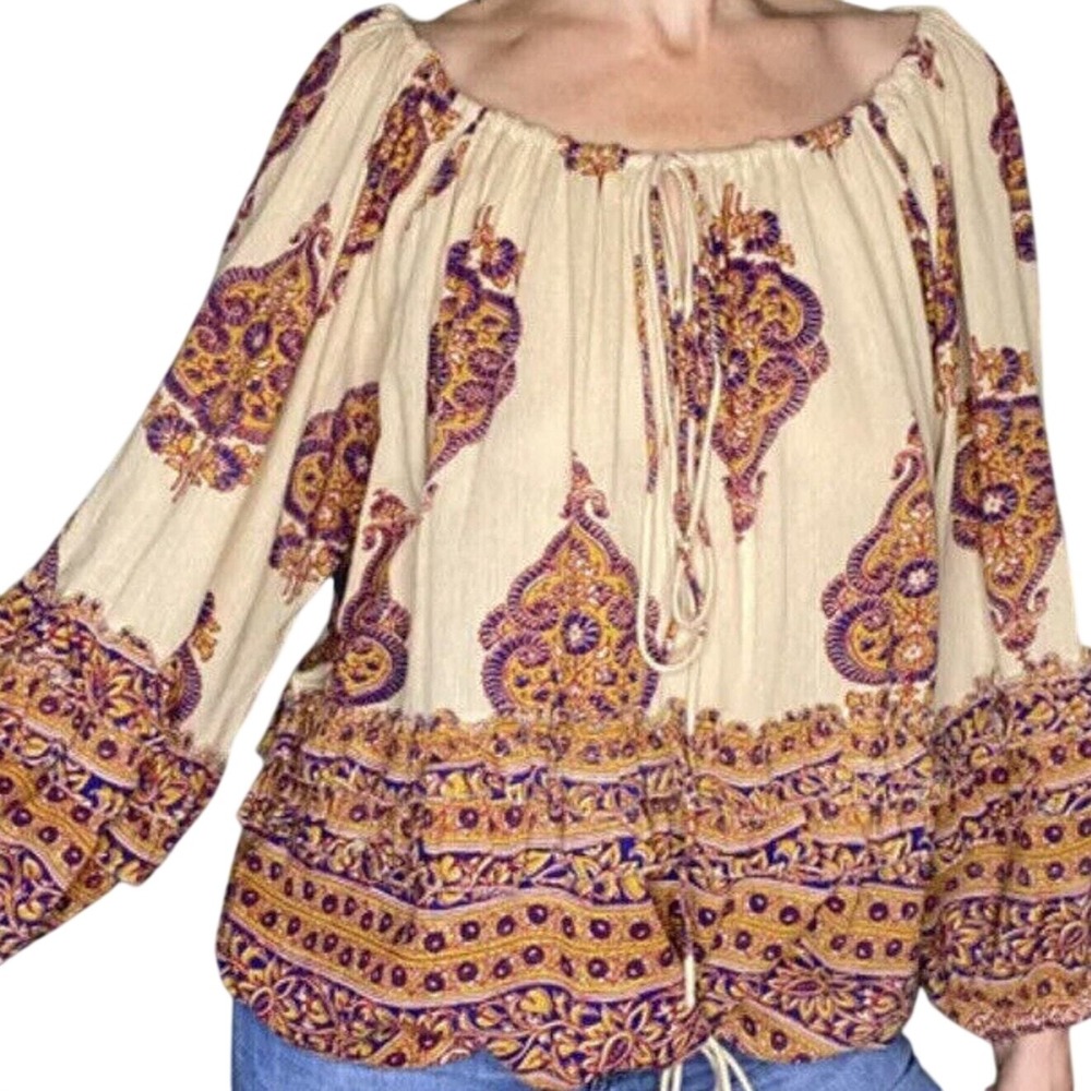 DENIM & SUPPLY RALPH LAUREN BOHEMIAN PAISLEY PRINT TOP SIZE S/P